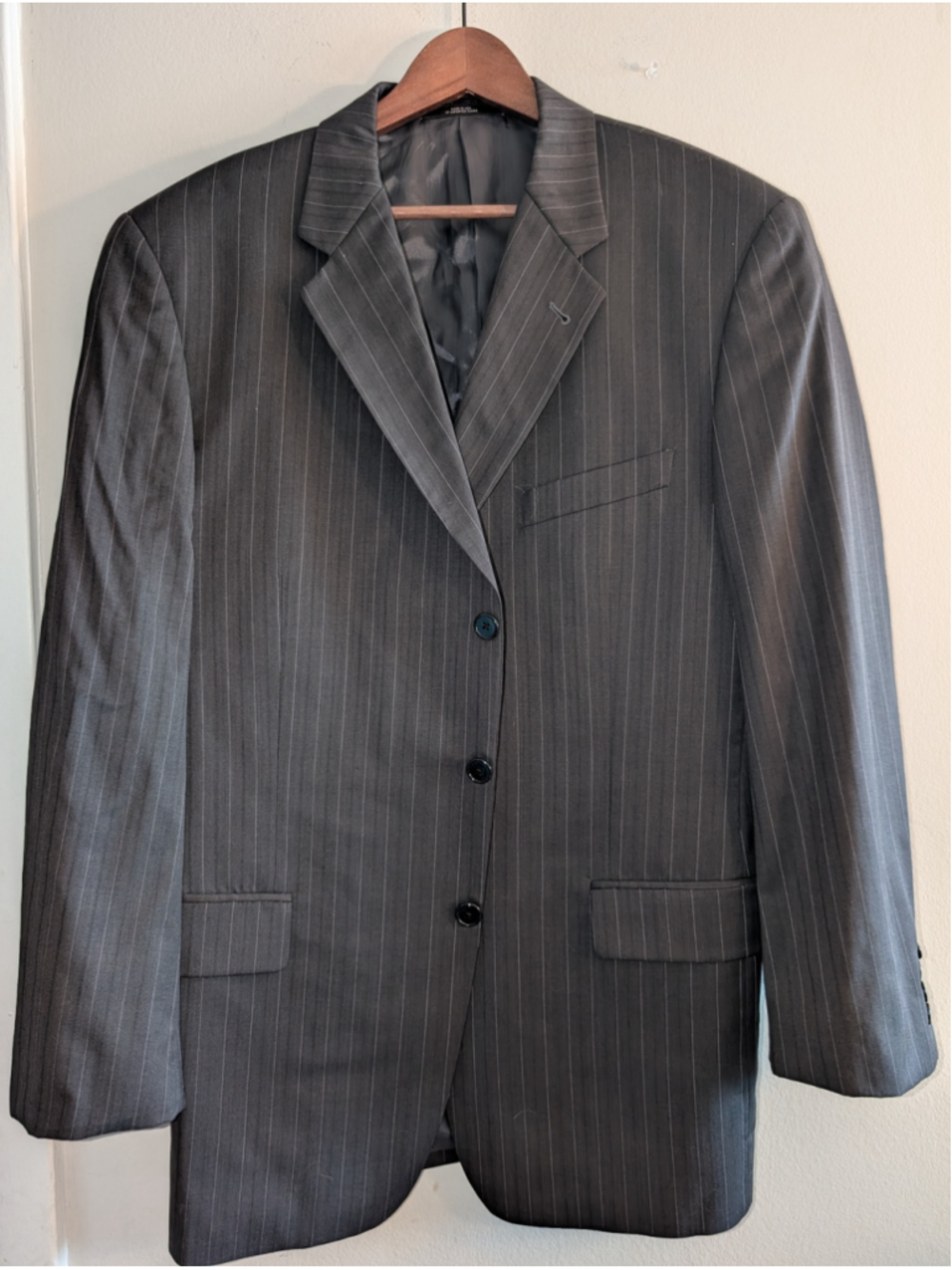 JOSEPH ABBOUD Gray Pinstripe Sport Coat & Blazer 42R, Mens